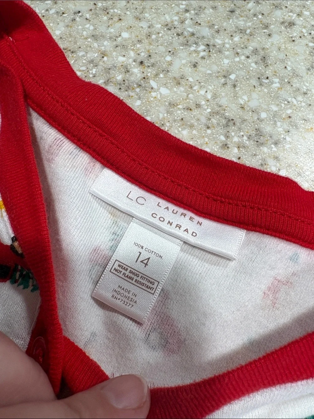 Lc by Lauren Conrad girls size 14 two piece Christmas pajamas 100% cotton